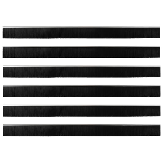 Self-adhesive Door Brush Seals 6 pcs Silver 100 cm