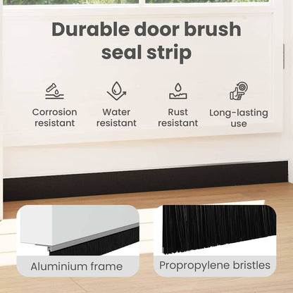 Self-adhesive Door Brush Seals 6 pcs Silver 100 cm