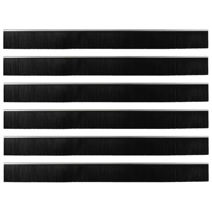Self-adhesive Door Brush Seals 6 pcs Silver 100 cm