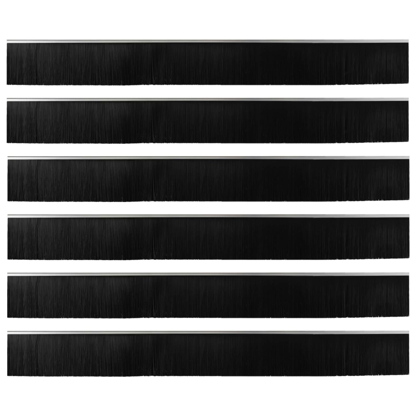 Self-adhesive Door Brush Seals 6 pcs Silver 100 cm