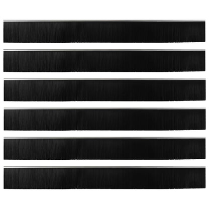 Self-adhesive Door Brush Seals 6 pcs Silver 100 cm