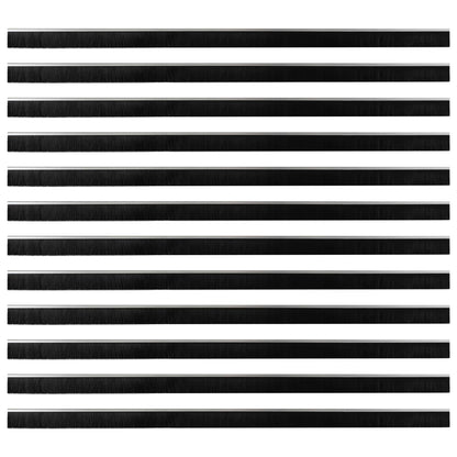 Self-adhesive Door Brush Seals 12 pcs Silver 100 cm