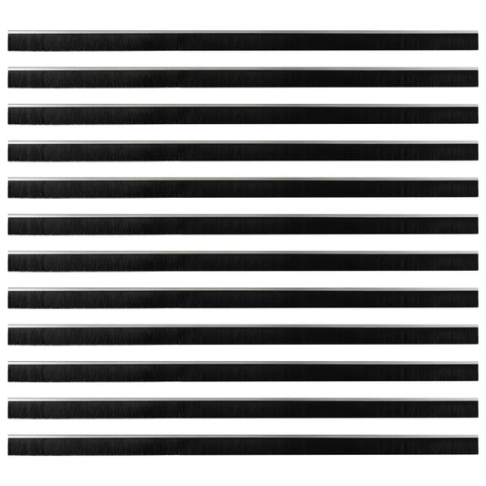 Self-adhesive Door Brush Seals 12 pcs Silver 100 cm