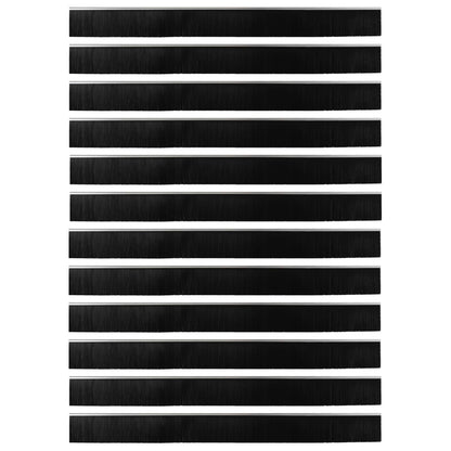 Self-adhesive Door Brush Seals 12 pcs Silver 100 cm