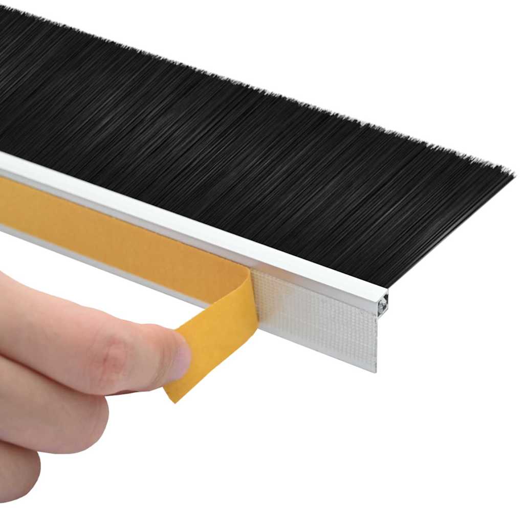 Self-adhesive Door Brush Seals 12 pcs Silver 100 cm