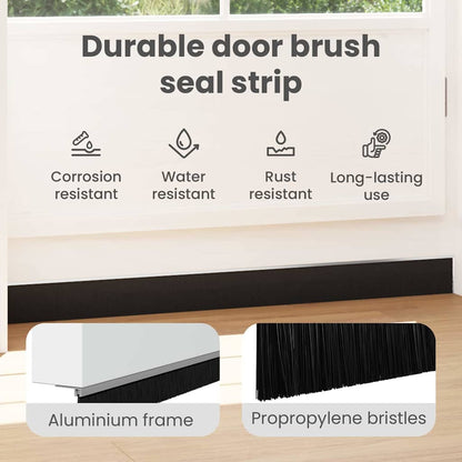 Self-adhesive Door Brush Seals 12 pcs Silver 100 cm