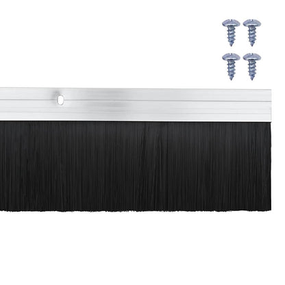 Screw-on Door Brush Seals 2 pcs Silver 100 cm Aluminium Alloy