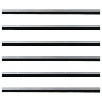 Screw-on Door Brush Seals 6 pcs Silver 100 cm Aluminium Alloy