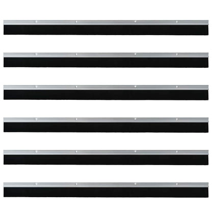 Screw-on Door Brush Seals 6 pcs Silver 100 cm Aluminium Alloy