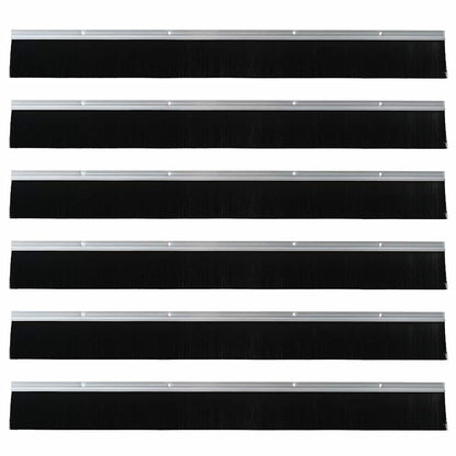 Screw-on Door Brush Seals 6 pcs Silver 100 cm Aluminium Alloy
