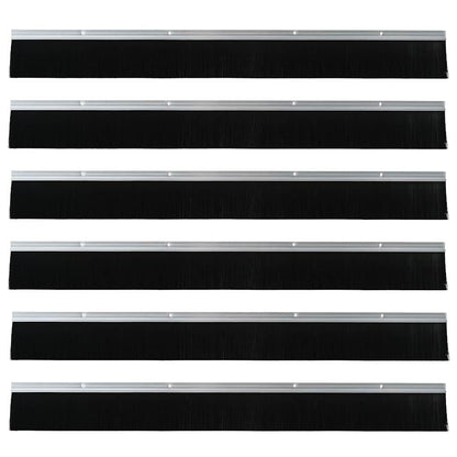 Screw-on Door Brush Seals 6 pcs Silver 100 cm Aluminium Alloy