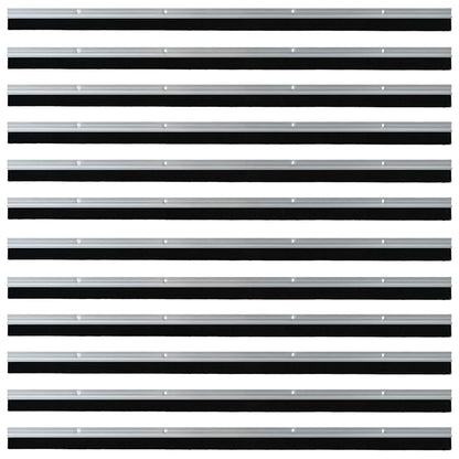 Screw-on Door Brush Seals 12 pcs Silver 100 cm Aluminium Alloy