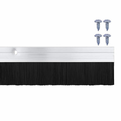 Screw-on Door Brush Seals 12 pcs Silver 100 cm Aluminium Alloy