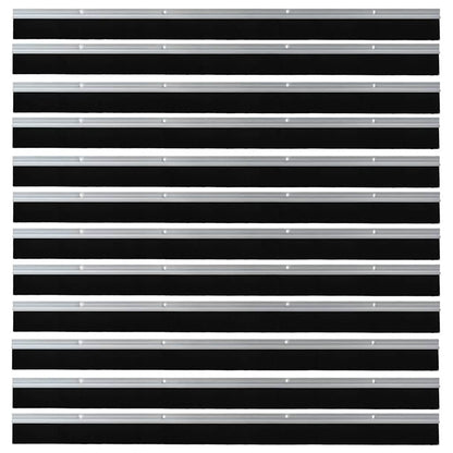 Screw-on Door Brush Seals 12 pcs Silver 100 cm Aluminium Alloy
