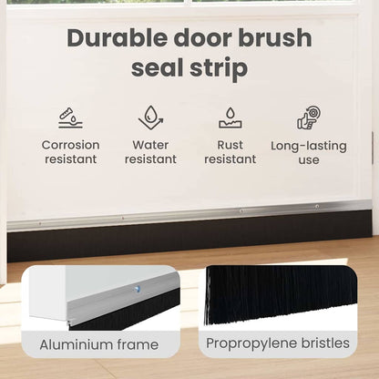Screw-on Door Brush Seals 12 pcs Silver 100 cm Aluminium Alloy