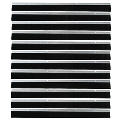 Screw-on Door Brush Seals 12 pcs Silver 100 cm Aluminium Alloy