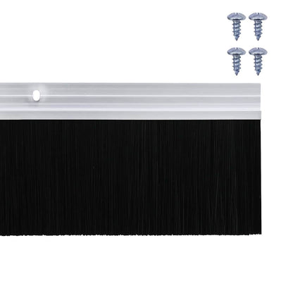 Screw-on Door Brush Seals 12 pcs Silver 100 cm Aluminium Alloy
