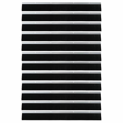 Screw-on Door Brush Seals 12 pcs Silver 100 cm Aluminium Alloy