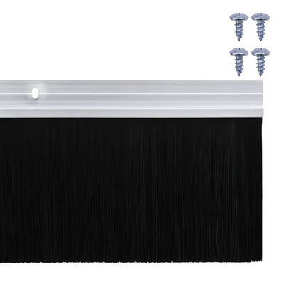 Screw-on Door Brush Seals 12 pcs Silver 100 cm Aluminium Alloy