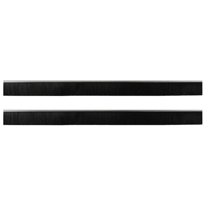 Screw-on Door Brush Seals 2 pcs Silver 100 cm Aluminium Alloy