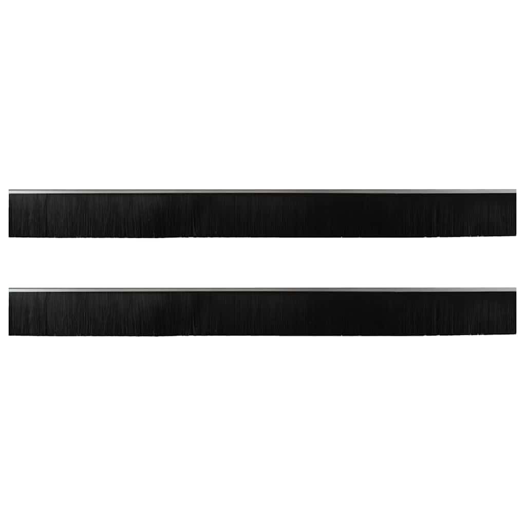 Screw-on Door Brush Seals 2 pcs Silver 100 cm Aluminium Alloy