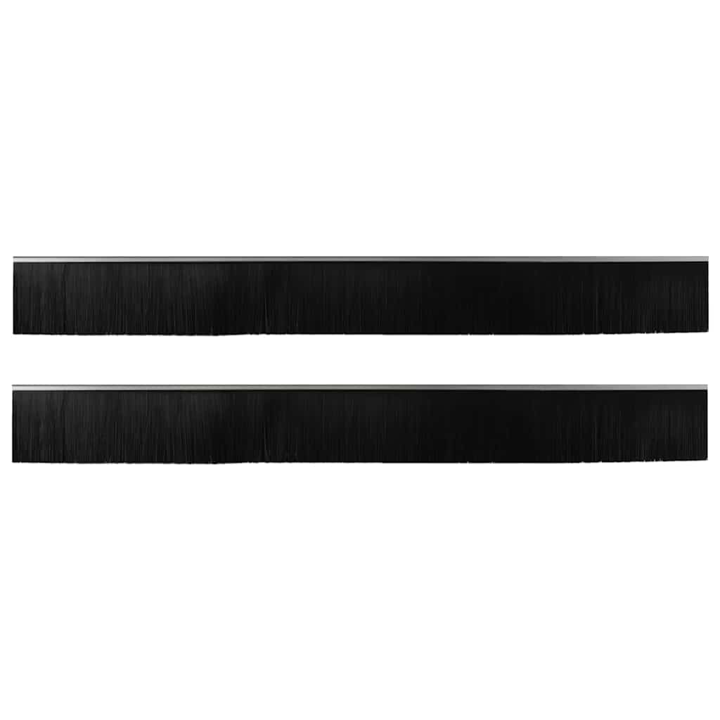 Screw-on Door Brush Seals 2 pcs Silver 100 cm Aluminium Alloy