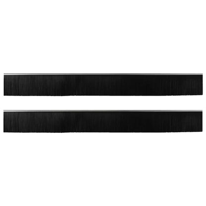 Screw-on Door Brush Seals 2 pcs Silver 100 cm Aluminium Alloy