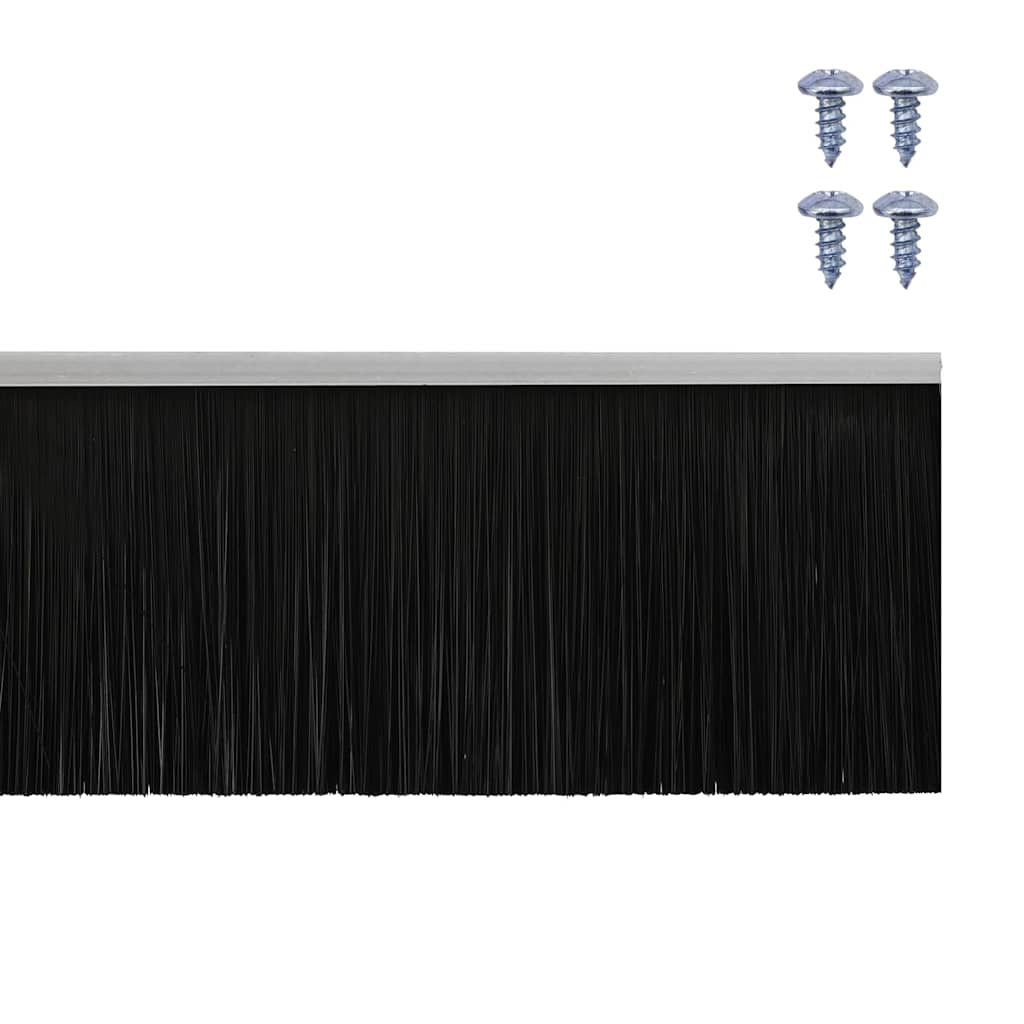 Screw-on Door Brush Seals 2 pcs Silver 100 cm Aluminium Alloy