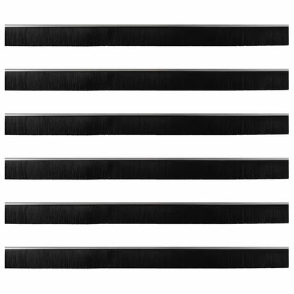 Screw-on Door Brush Seals 6 pcs Silver 100 cm Aluminium Alloy