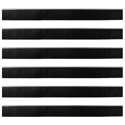 Screw-on Door Brush Seals 6 pcs Silver 100 cm Aluminium Alloy