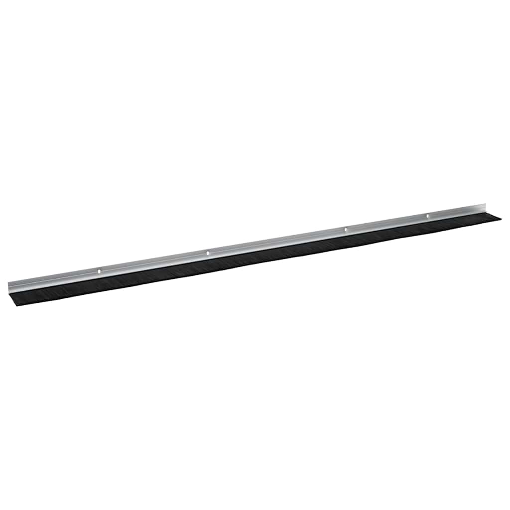 Screw-on Door Brush Seals 12 pcs Silver 100 cm Aluminium Alloy