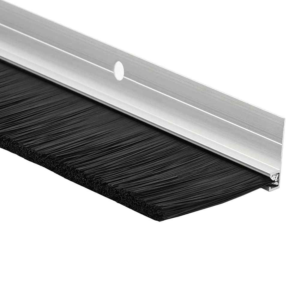 Screw-on Door Brush Seals 12 pcs Silver 100 cm Aluminium Alloy
