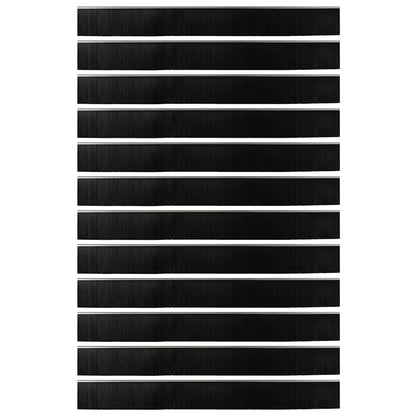 Screw-on Door Brush Seals 12 pcs Silver 100 cm Aluminium Alloy