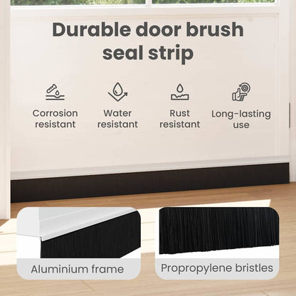 Self-adhesive Door Brush Seals 2 pcs White 100 cm