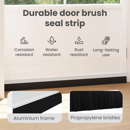 Self-adhesive Door Brush Seals 6 pcs White 100 cm