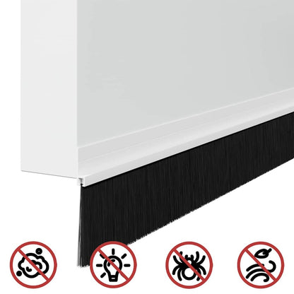 Self-adhesive Door Brush Seals 12 pcs White 100 cm