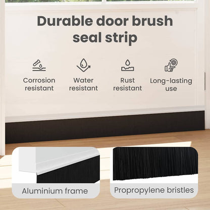 Self-adhesive Door Brush Seals 12 pcs White 100 cm