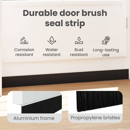 Self-adhesive Door Brush Seals 2 pcs White 100 cm