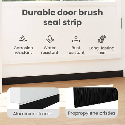 Self-adhesive Door Brush Seals 6 pcs White 100 cm