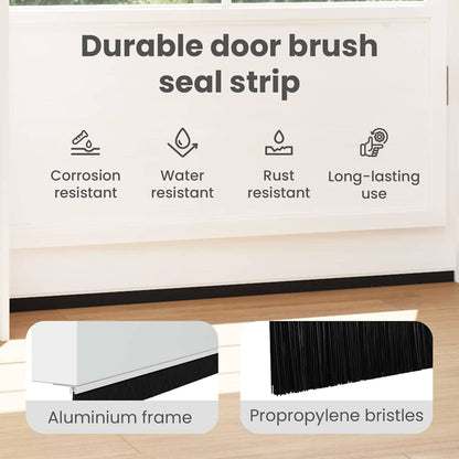 Self-adhesive Door Brush Seals 12 pcs White 100 cm