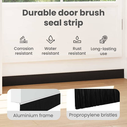 Self-adhesive Door Brush Seals 12 pcs White 100 cm