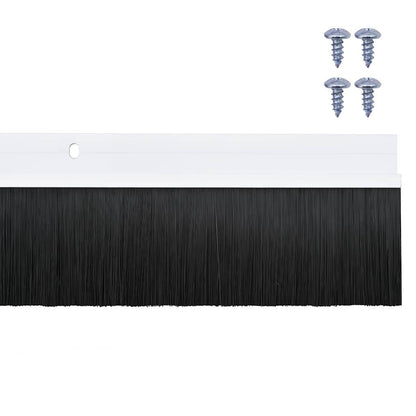 Screw-on Door Brush Seals 2 pcs White 100 cm Aluminium Alloy
