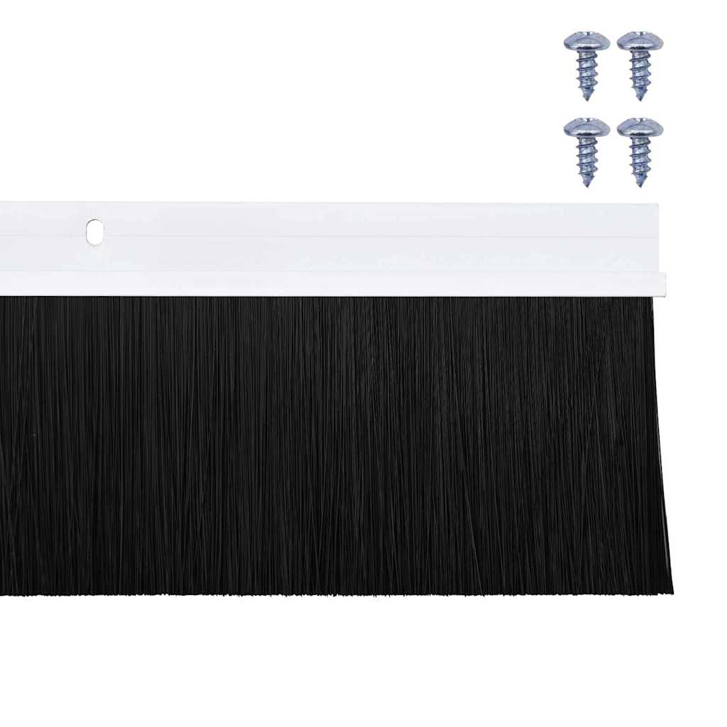 Screw-on Door Brush Seals 2 pcs White 100 cm Aluminium Alloy