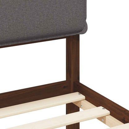 Bed Frame with Upholstered Headboard Dark Brown and Light Grey