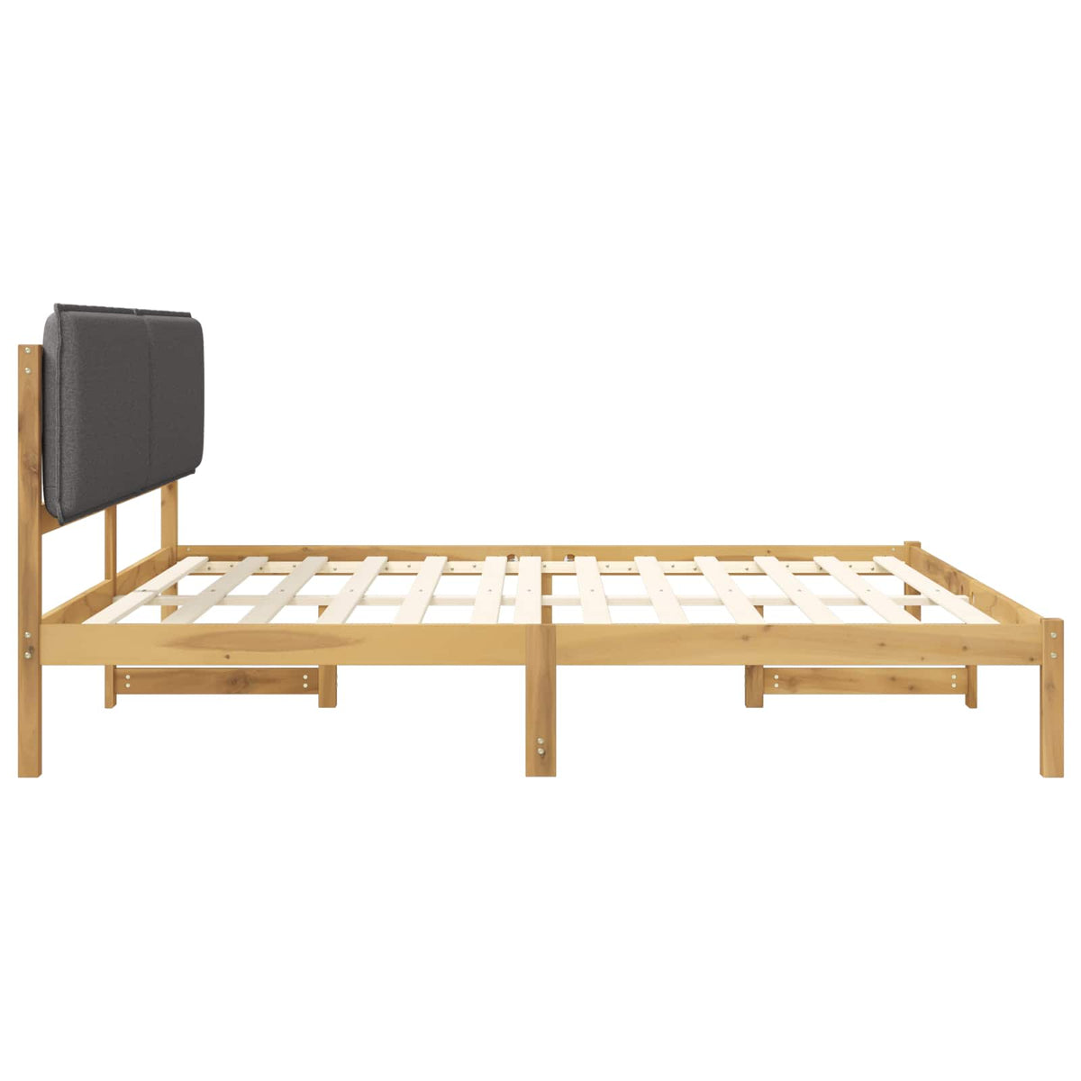 Bed Frame with Upholstered Headboard Whitewash and Light Grey