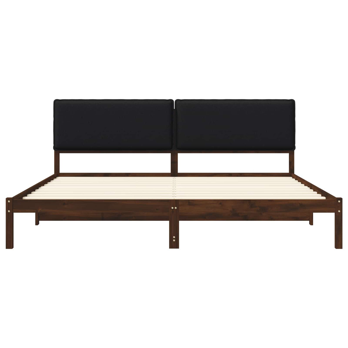 Bed Frame with Upholstered Headboard Dark Brown and Black