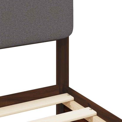 Bed Frame with Upholstered Headboard Dark Brown and Light Grey