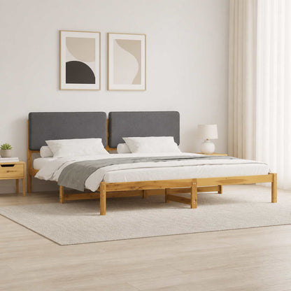 Bed Frame with Upholstered Headboard Whitewash and Light Grey