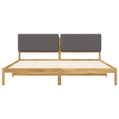 Bed Frame with Upholstered Headboard Whitewash and Light Grey