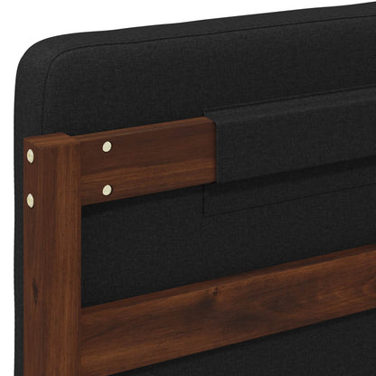 Bed Frame with Upholstered Headboard Dark Brown and Black